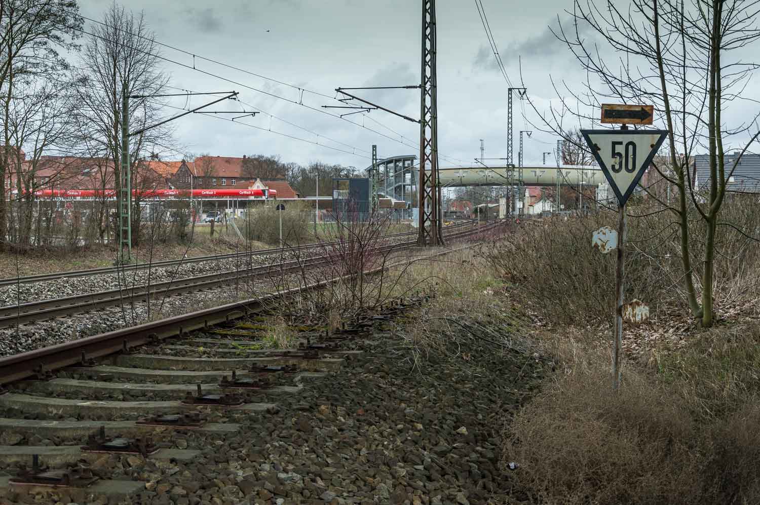 Kein Anschluss ins bestehende Eisenbahnnetz Gleisrest in Ludwigslust
