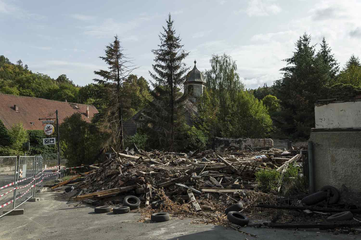 Brandruine der 'Kutscherstube'