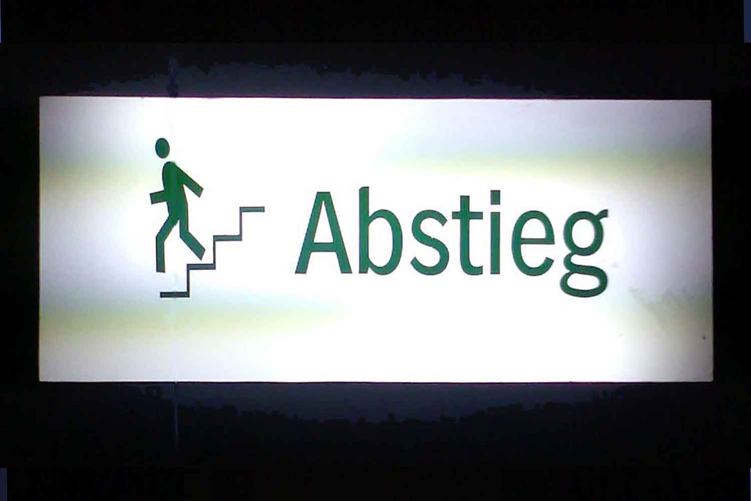 Hinweisschild 'Abstieg'