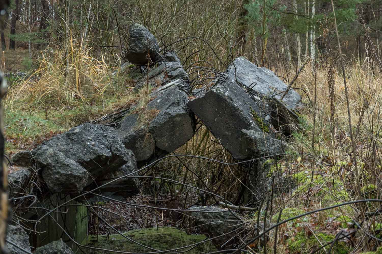 Zerstörte Betonkonstruktion