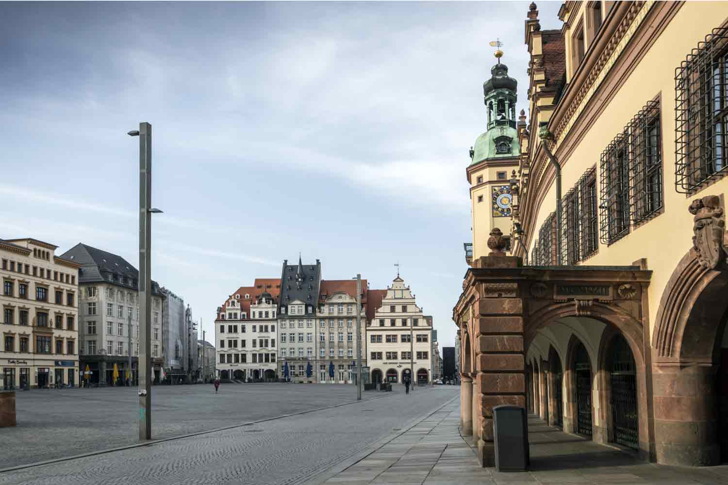 Marktplatz Leipzig, Blick auf die Häuser der Nordseite Marktplatz Leipzig