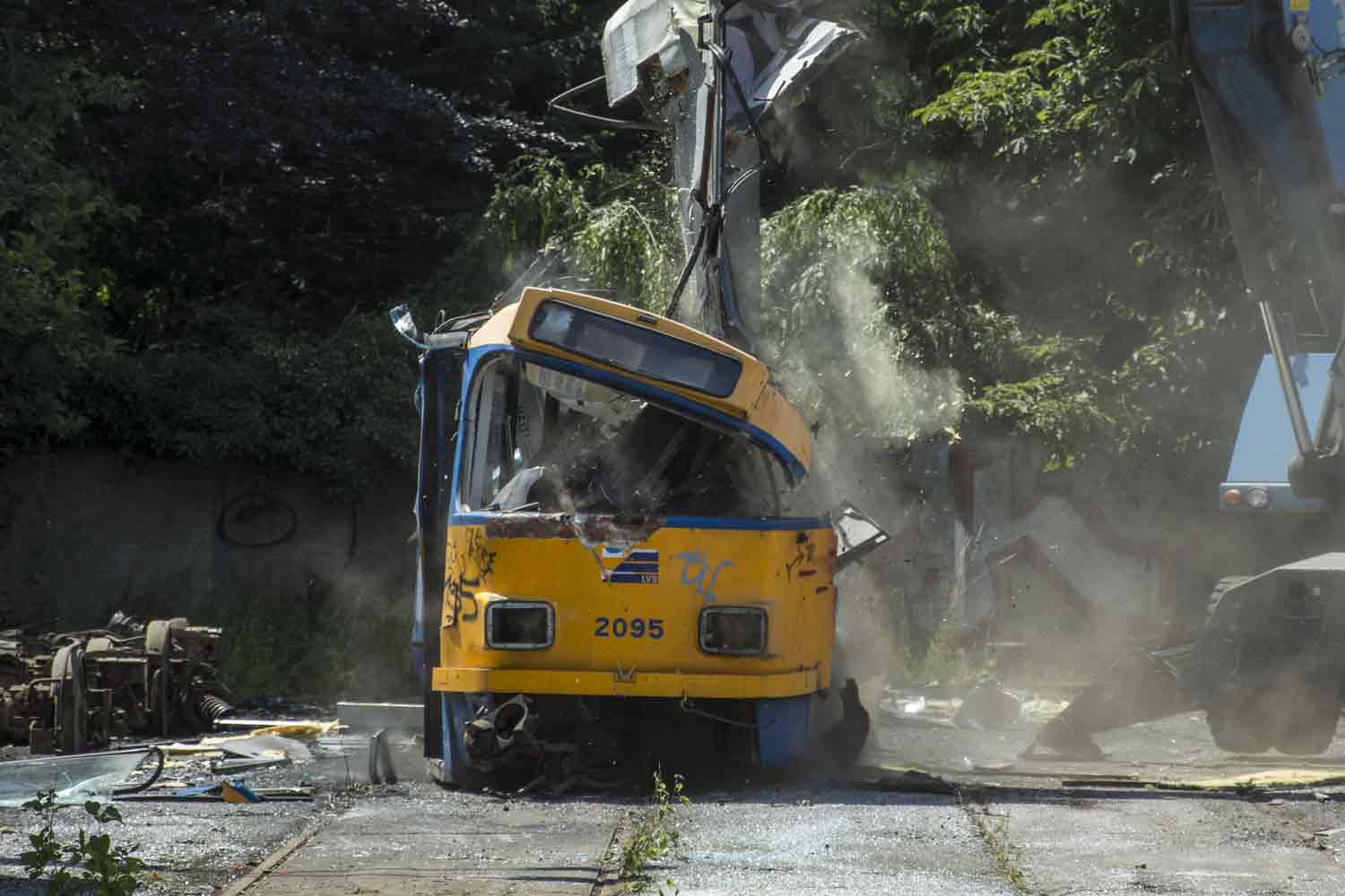 Verschrottung Straßenbahn