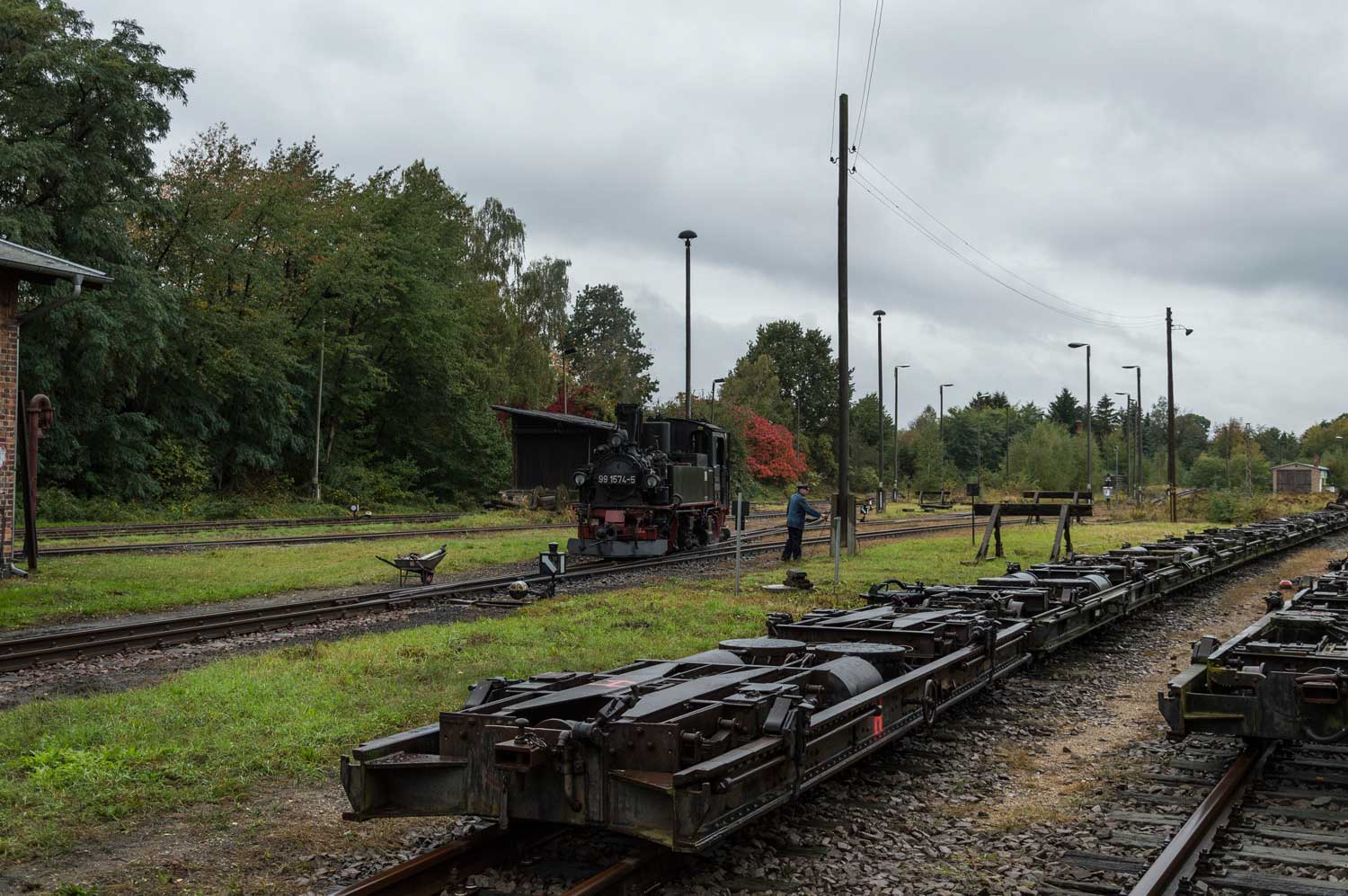 Rollwagen und Rollwagengrube im Schmalspurteil vom Bahnhof Oschatz Rollwagen in Oschatz