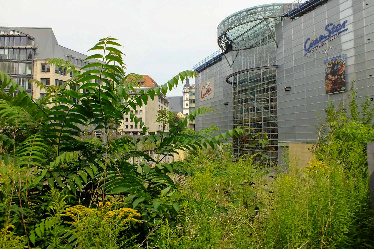 Das Burgplatzloch in voller Begrünung im Sommer 2016 Burgplatzloch Leipzig