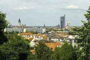 Vorschau - Blick vom Fockeberg auf Leipzigs City